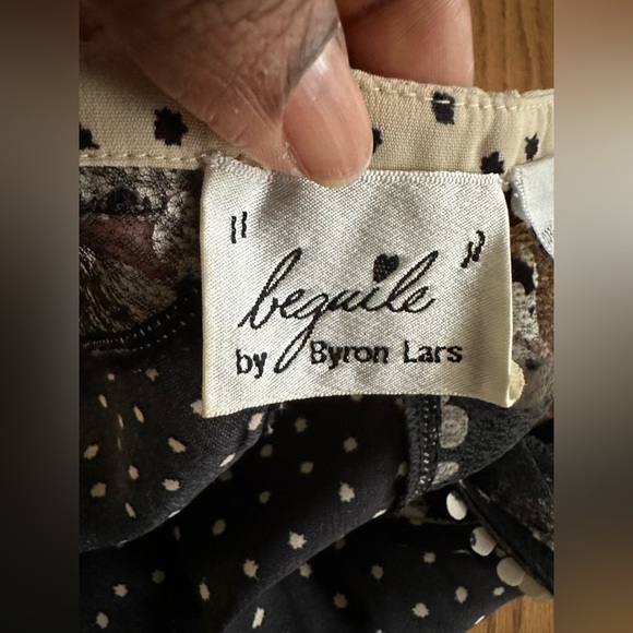 Bequile by BYRON LARS Anthro Lasercut Black Cream Bodycon Dress Sz 4 - Picture 6 of 15